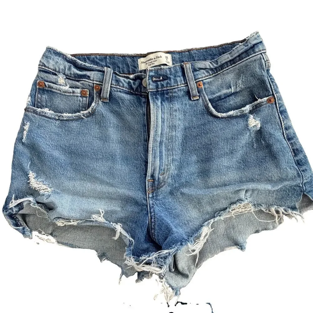 Abercrombie & Fitch The Cutoff Short High Rise Denim Shorts Curve Love 28 6